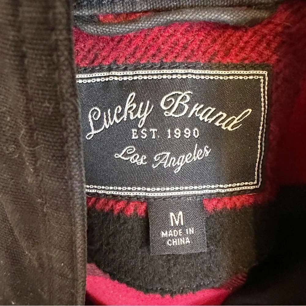 Lucky‎ Brand Men’s Cotton Buffalo Check Plaid Utility Jacket Shacket Lightweight